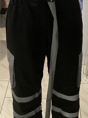 Rave emo punk goth Iheartraves Black Pants with Reflective Stripes